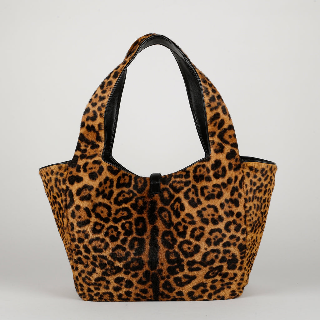 Le 5 A 7 Bea Tote Leopard Calfskin