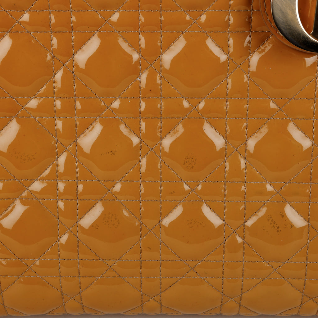 Large Lady Dior, Mustard Yellow Patent