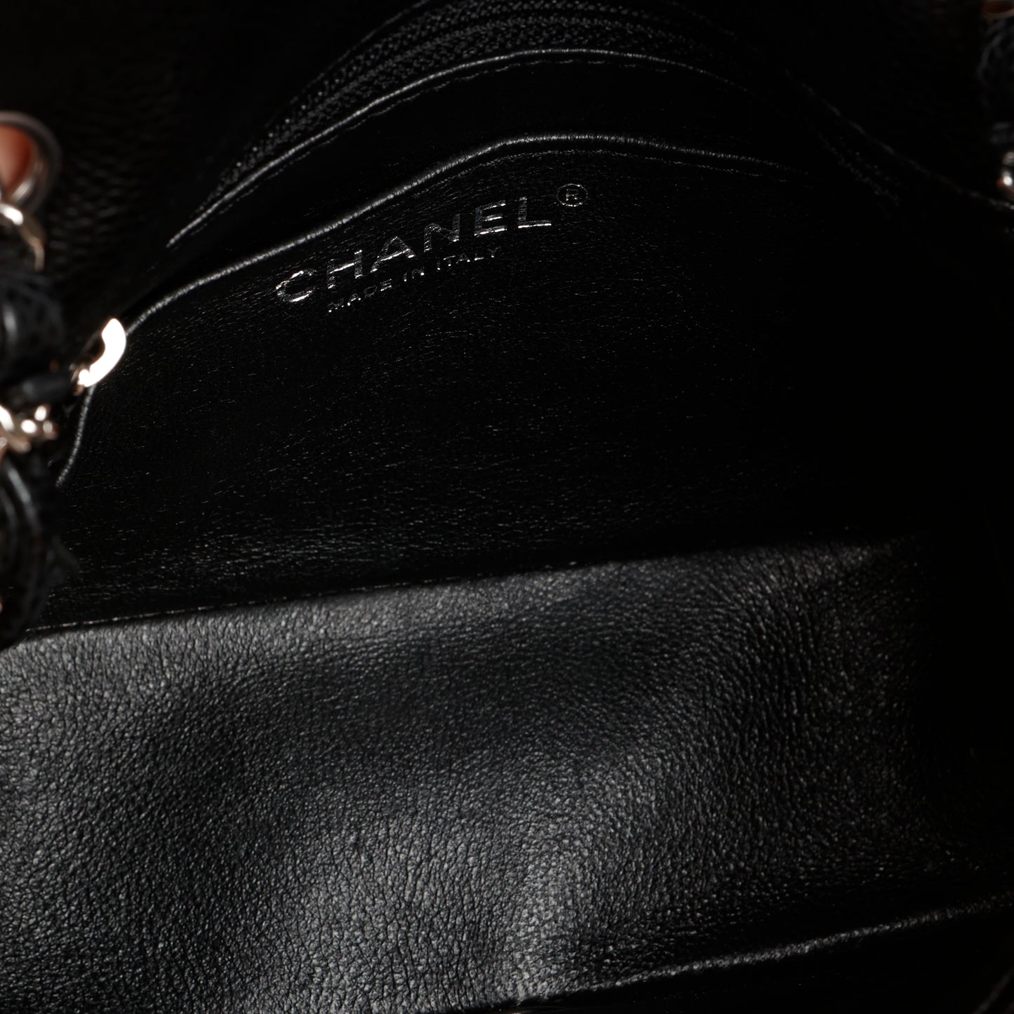 Mini Square Flap, Black Caviar SHW