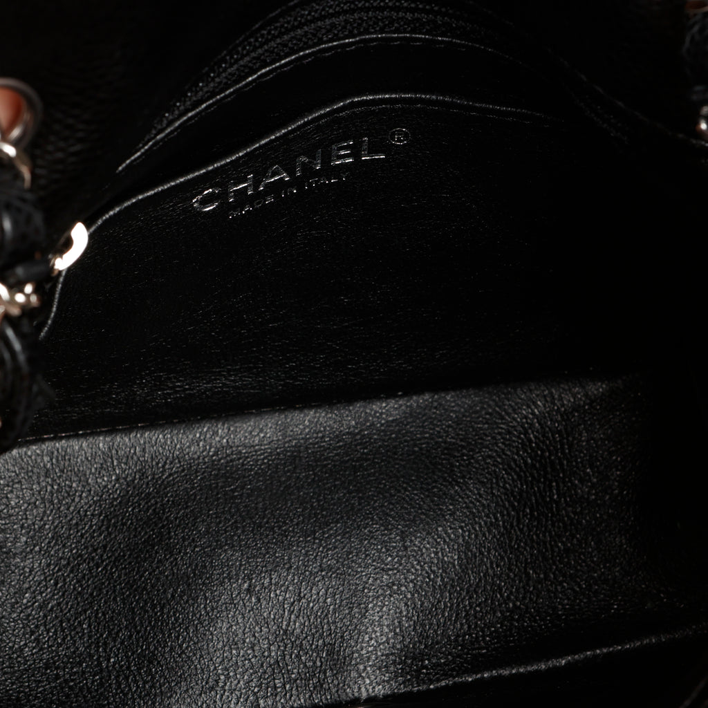 Mini Square Flap, Black Caviar SHW