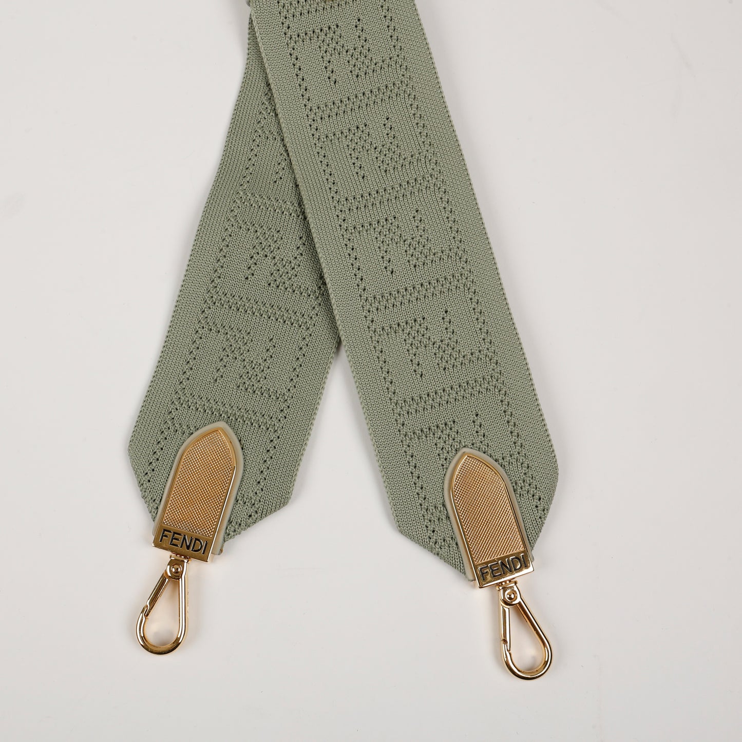 Knit FF Motif Strap, Pistachio Green
