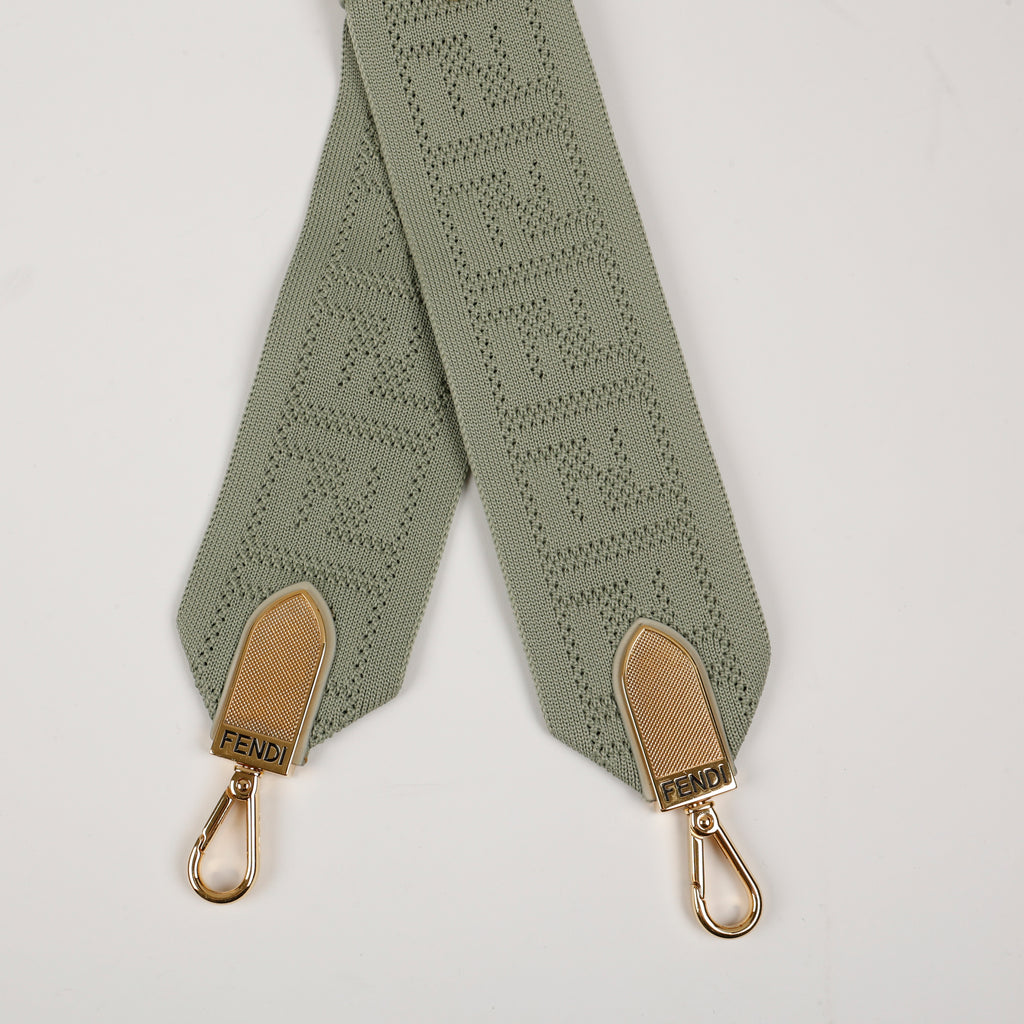 Knit FF Motif Strap, Pistachio Green