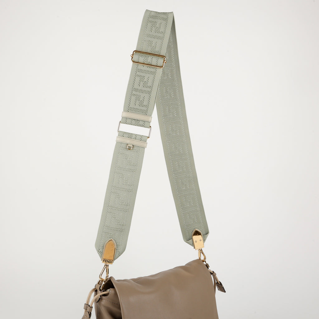 Knit FF Motif Strap, Pistachio Green