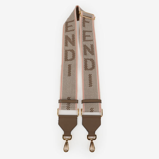 Logo Adjustable Strap, Pink Beige Taupe