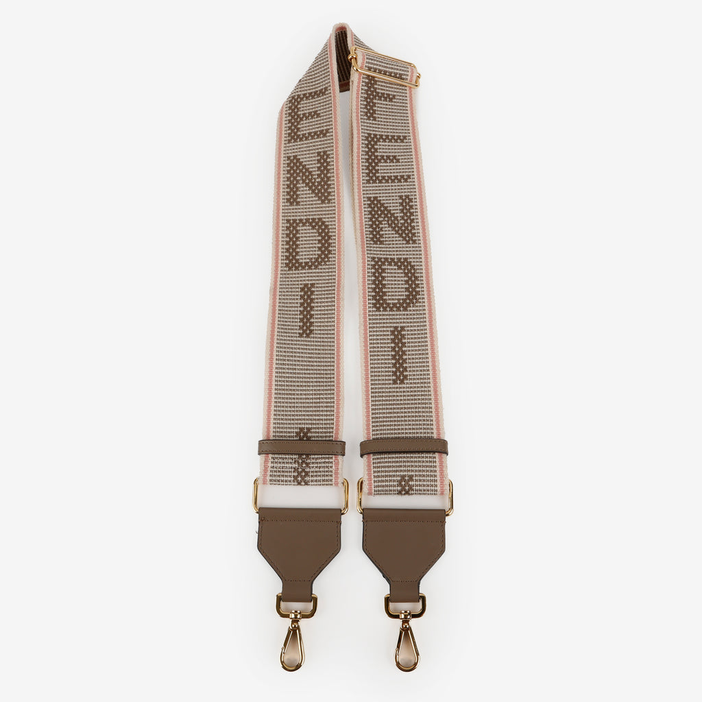Logo Adjustable Strap, Pink Beige Taupe