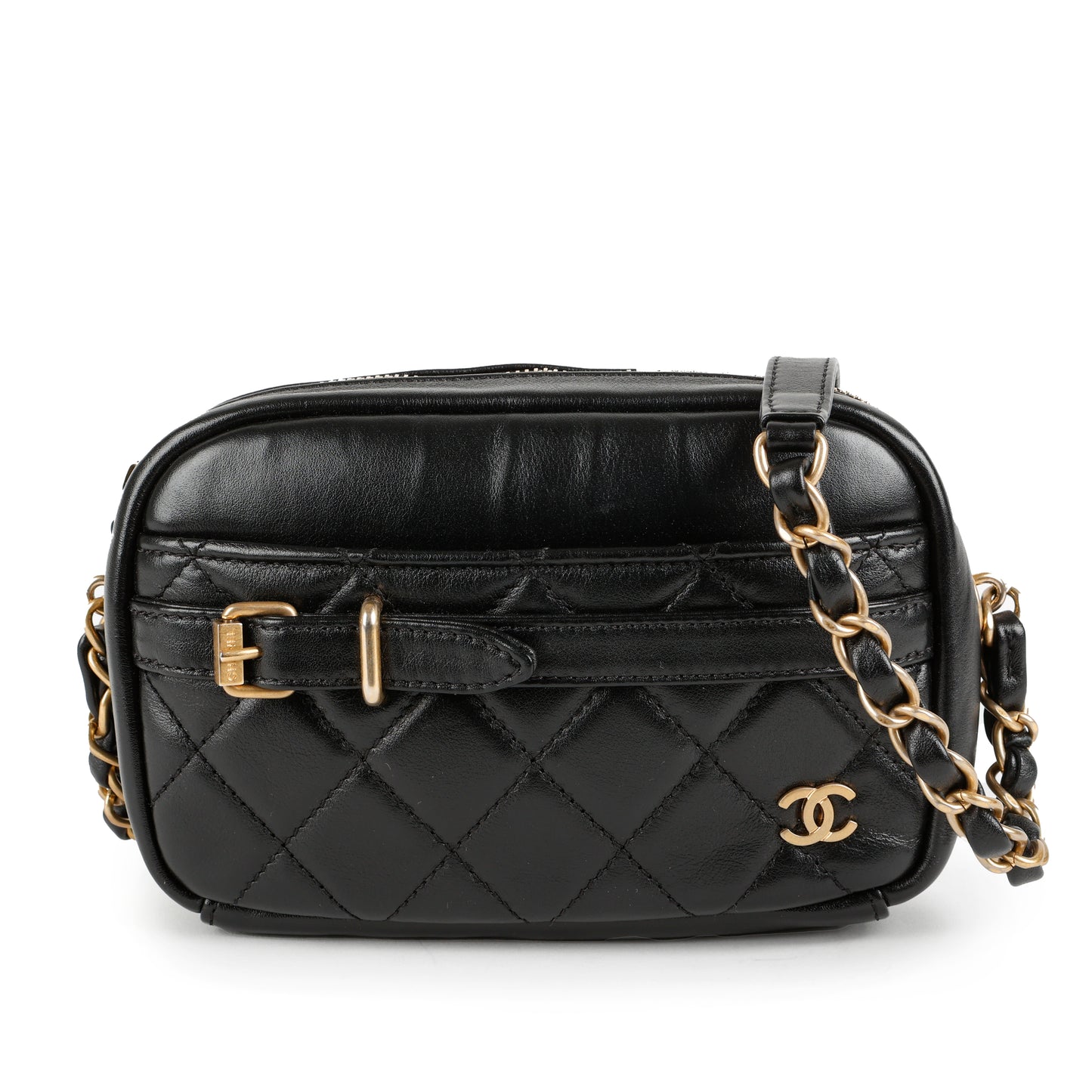 Buckle CC Camera Bag Lambskin, Black