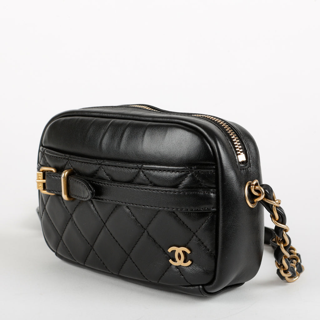 Buckle CC Camera Bag Lambskin, Black