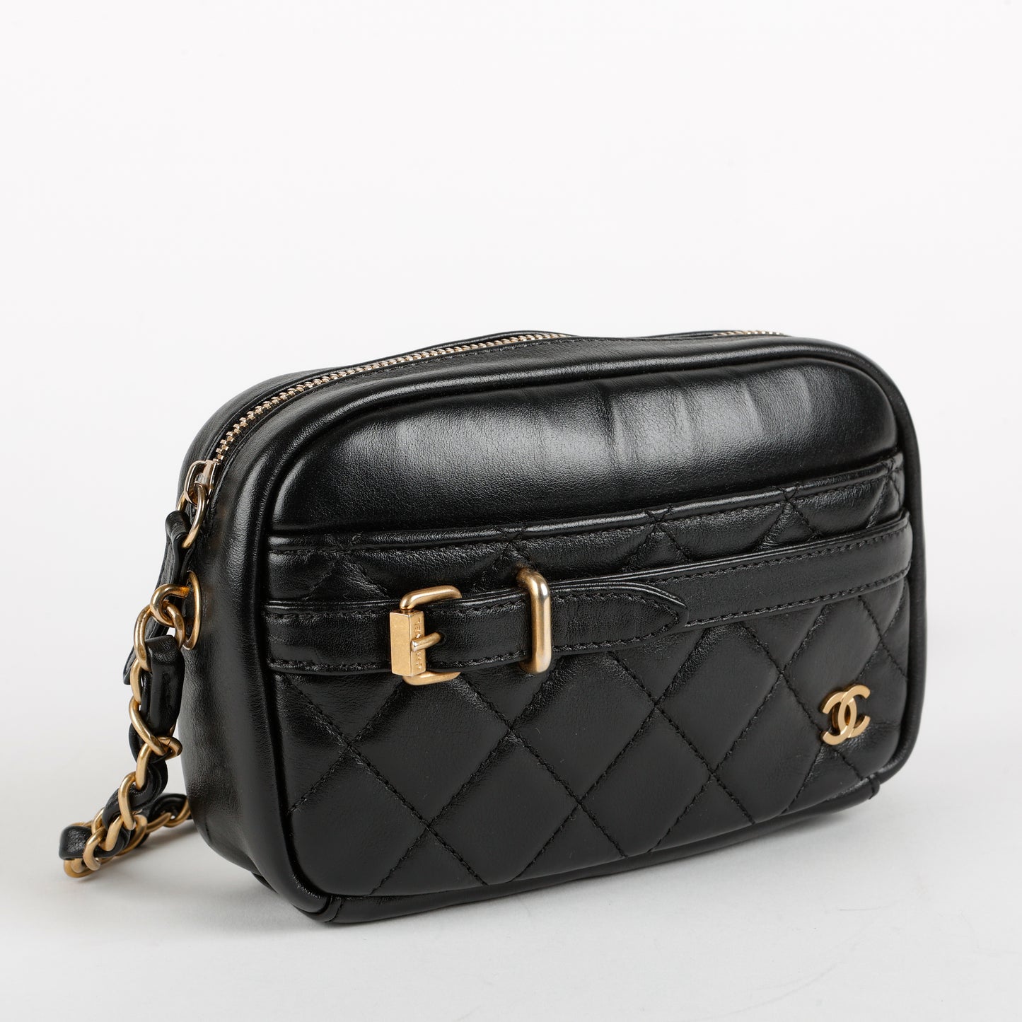 Buckle CC Camera Bag Lambskin, Black