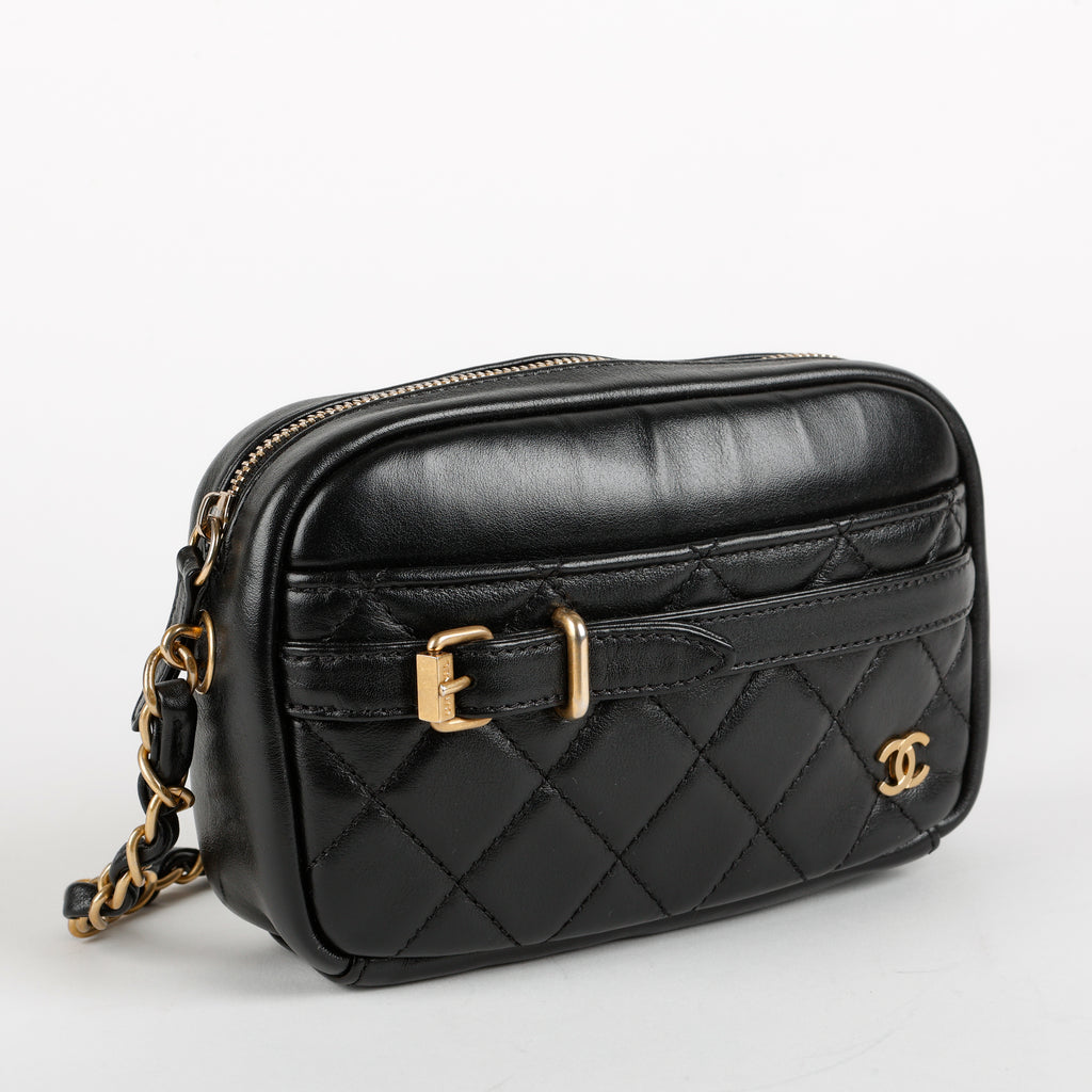 Buckle CC Camera Bag Lambskin, Black