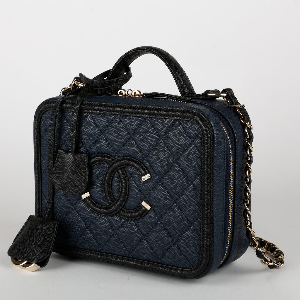 Medium Filigree Vanity, Navy/Black