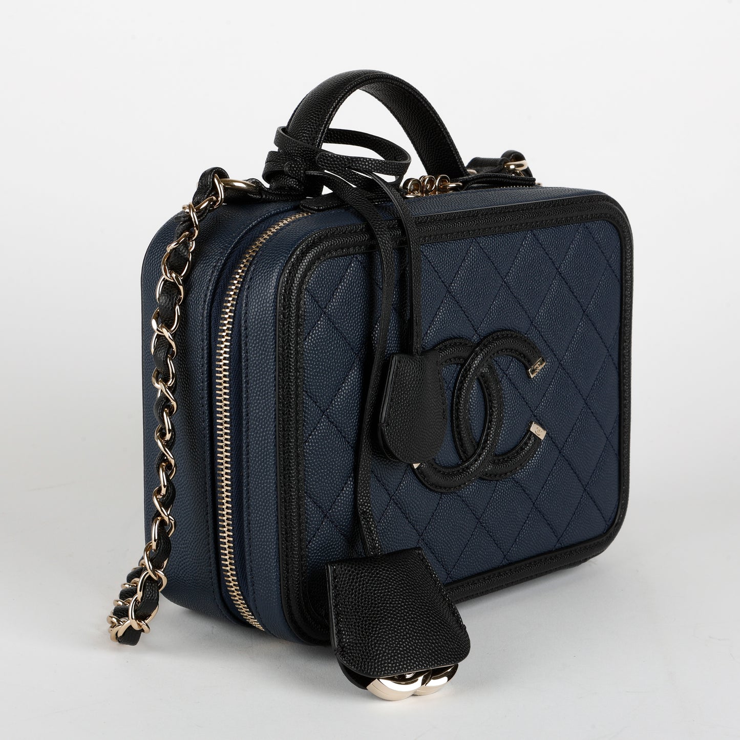 Medium Filigree Vanity, Navy/Black