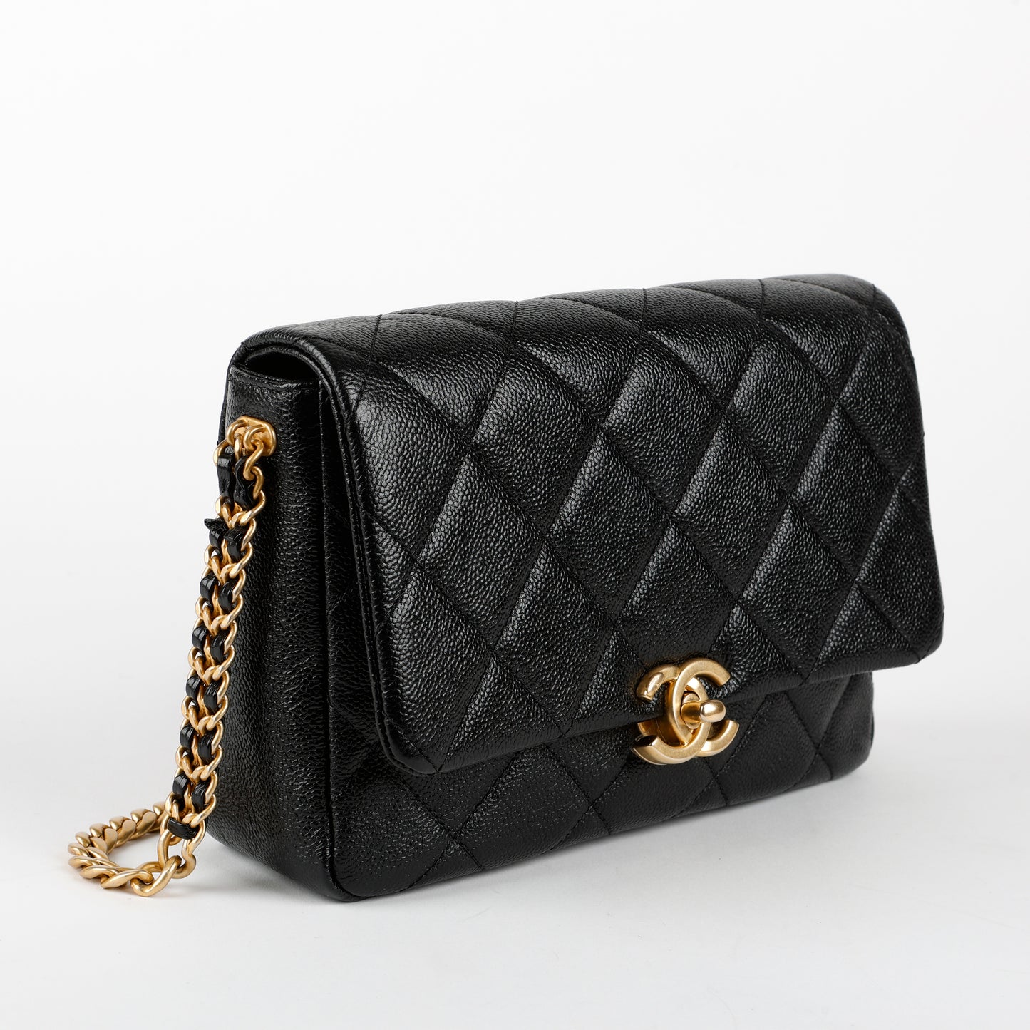 Small Melody Flap Bag, Black