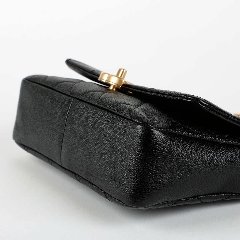 Small Melody Flap Bag, Black