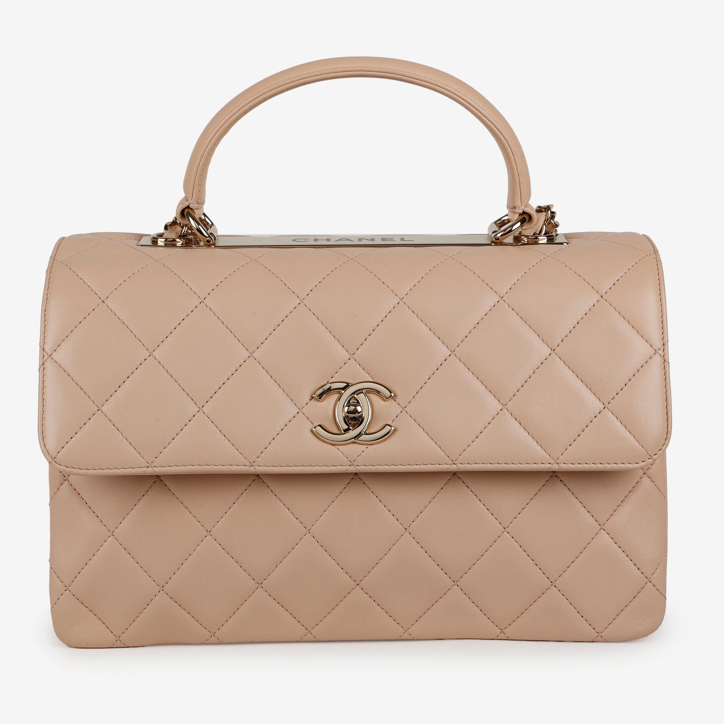 Medium Trendy, Beige Lambskin