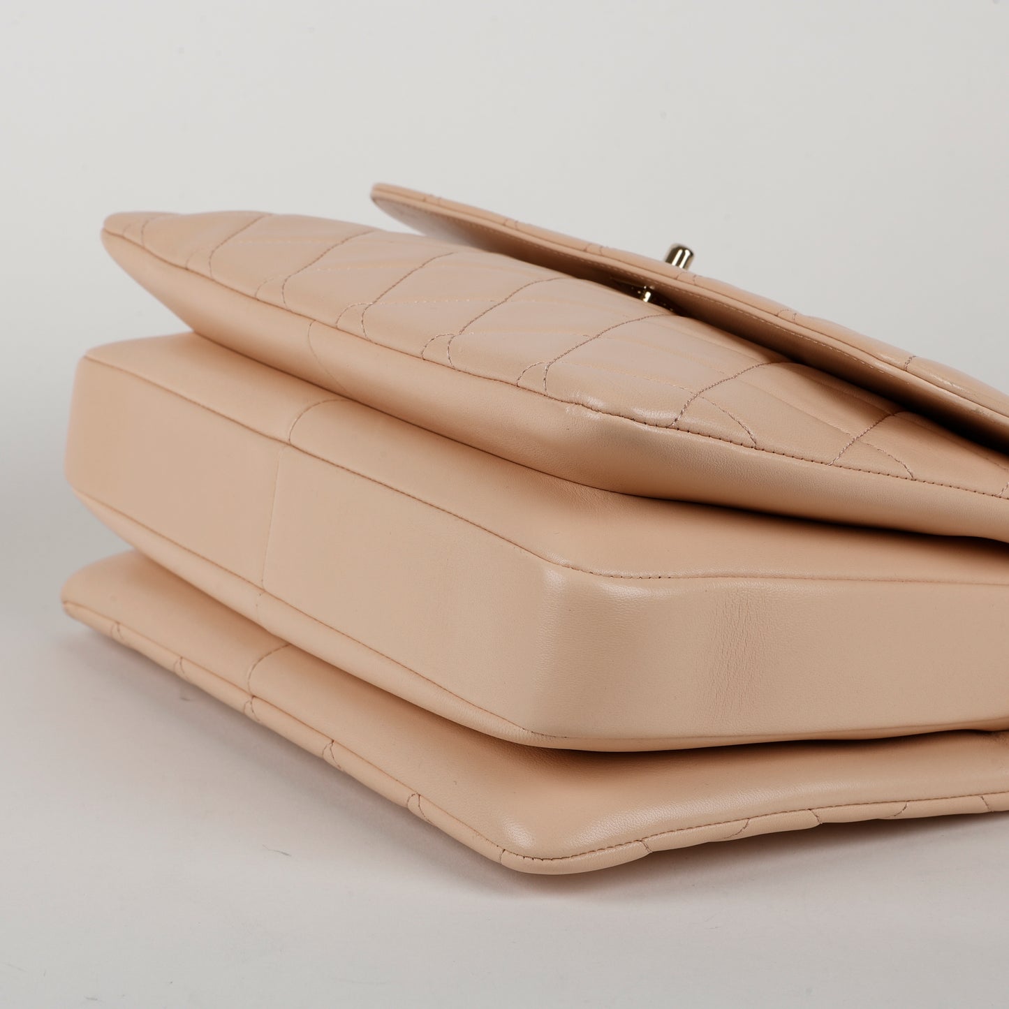 Medium Trendy, Beige Lambskin