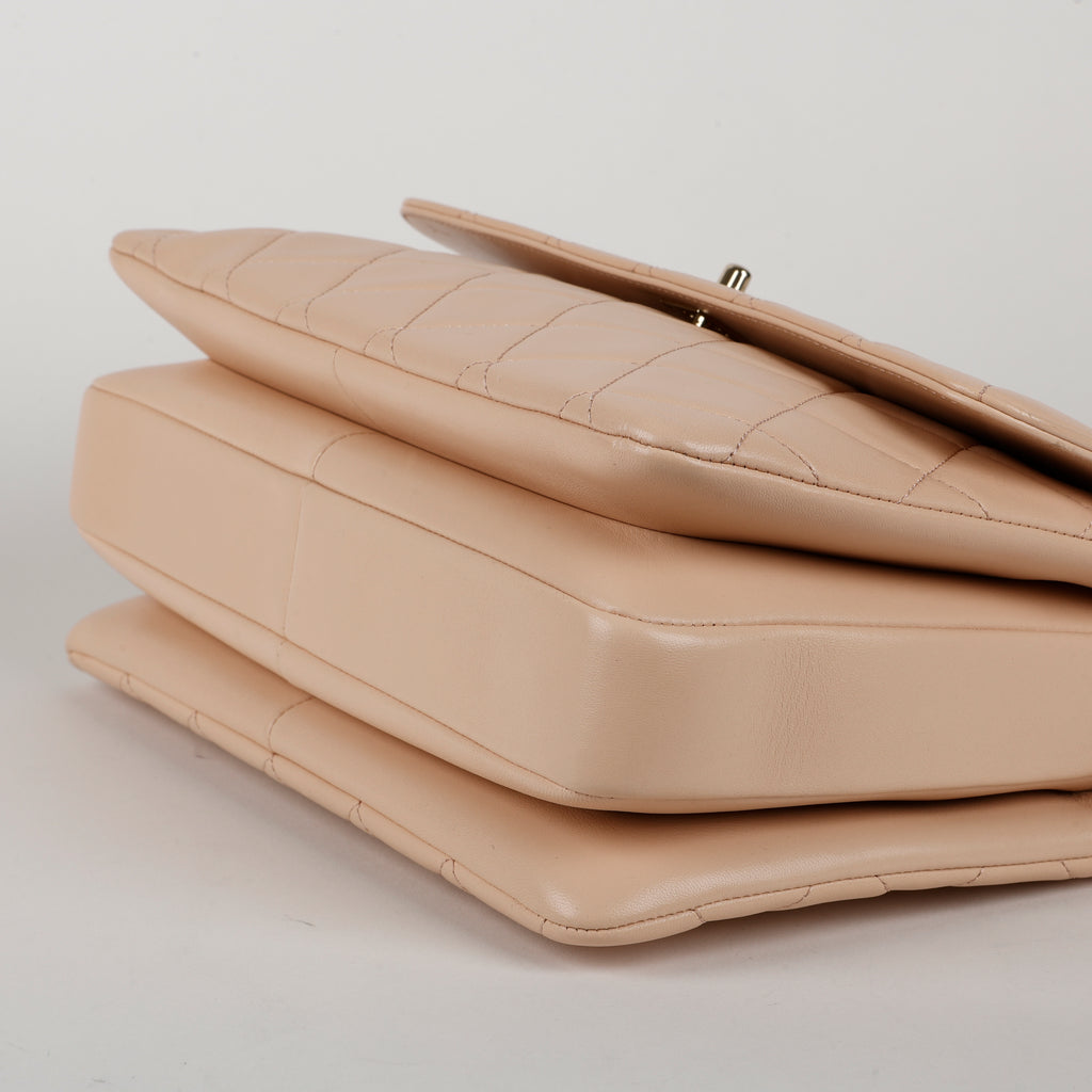 Medium Trendy, Beige Lambskin