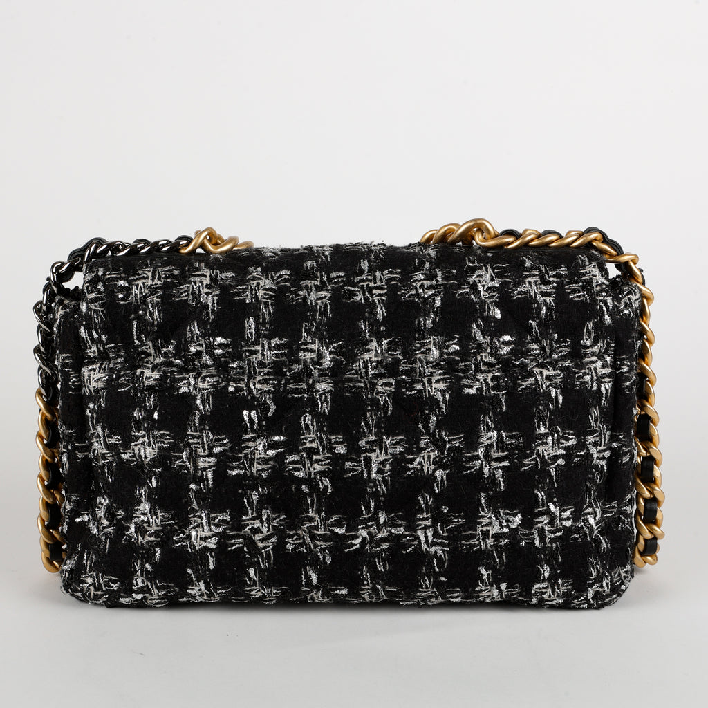 Large 19, Black and White Tweed
