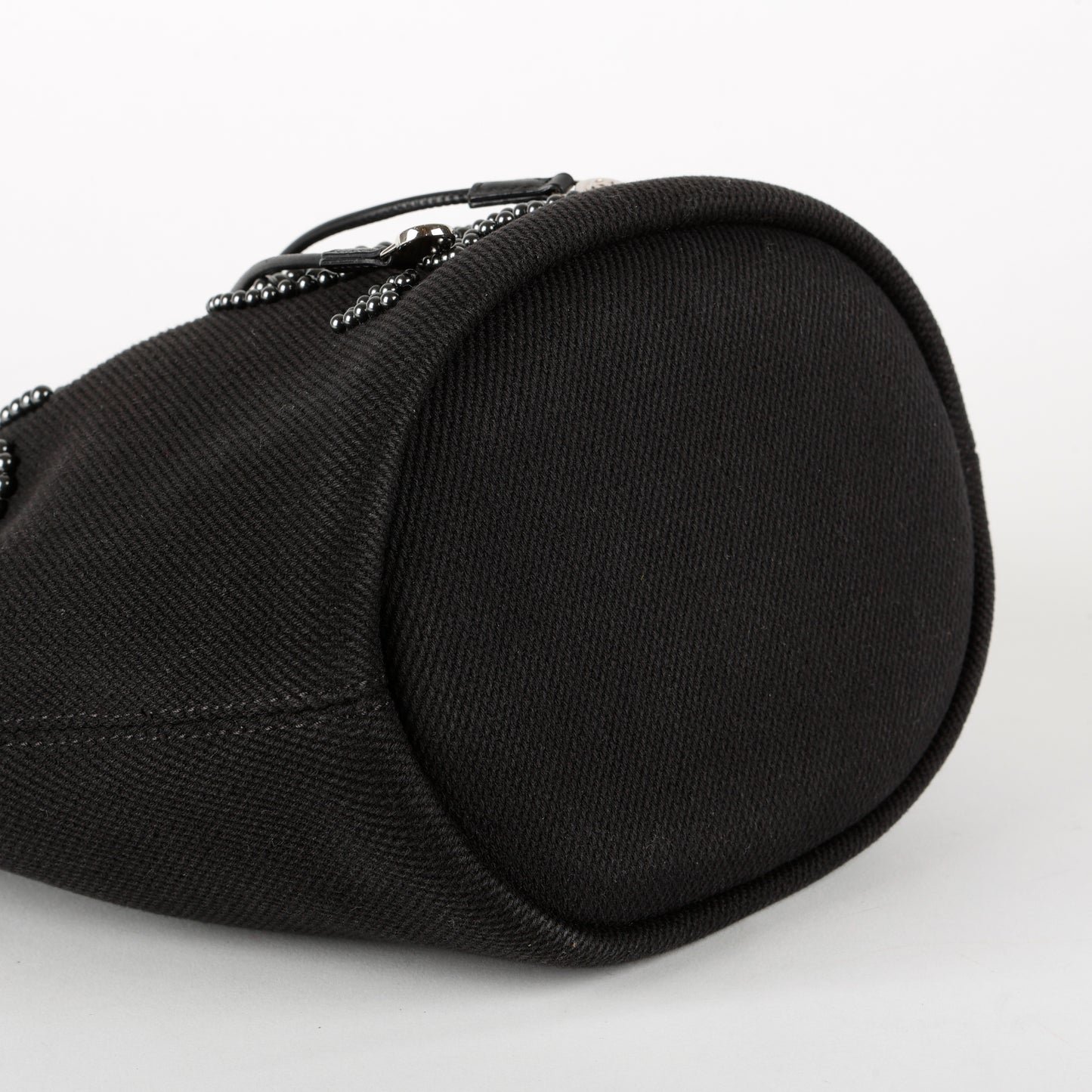 Small Deauville Drawstring Bucket, Black Canvas