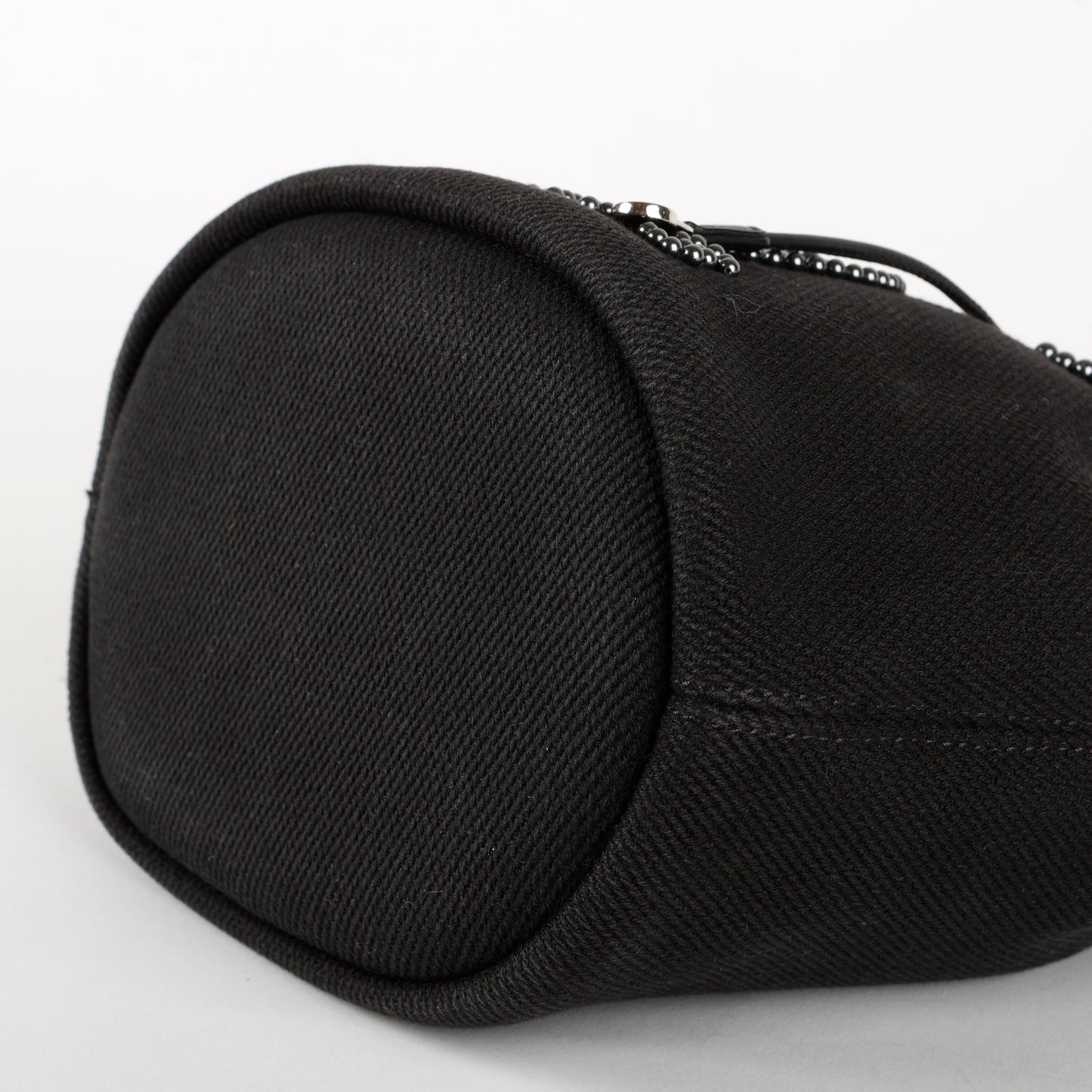 Small Deauville Drawstring Bucket, Black Canvas