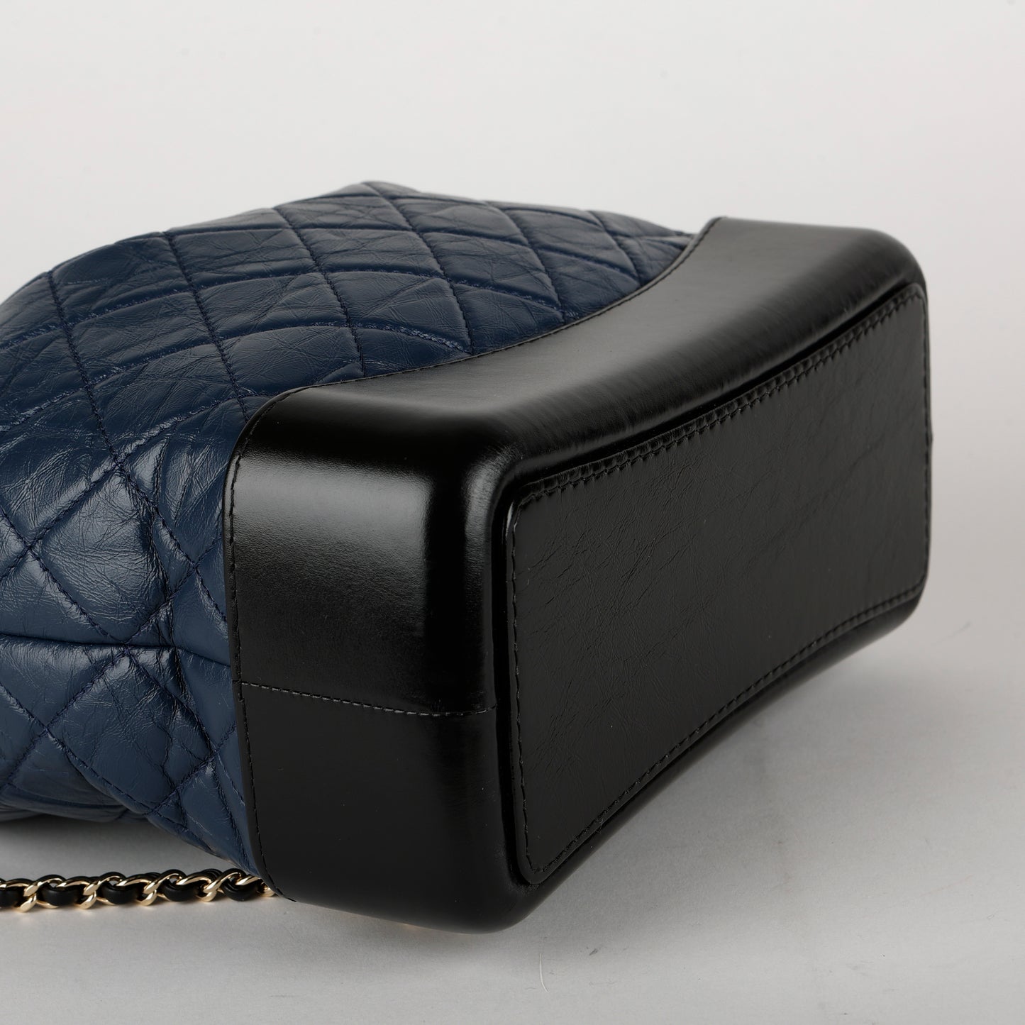 Medium Gabrielle Backpack, Aged Calfskin Navy/Black