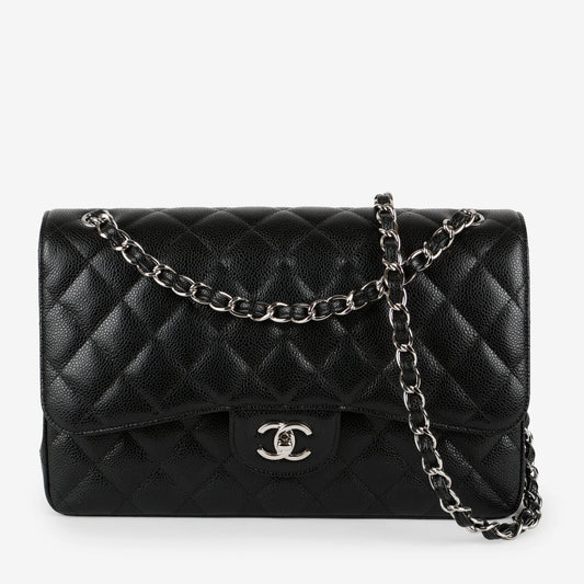 Jumbo Double Flap, Black Caviar