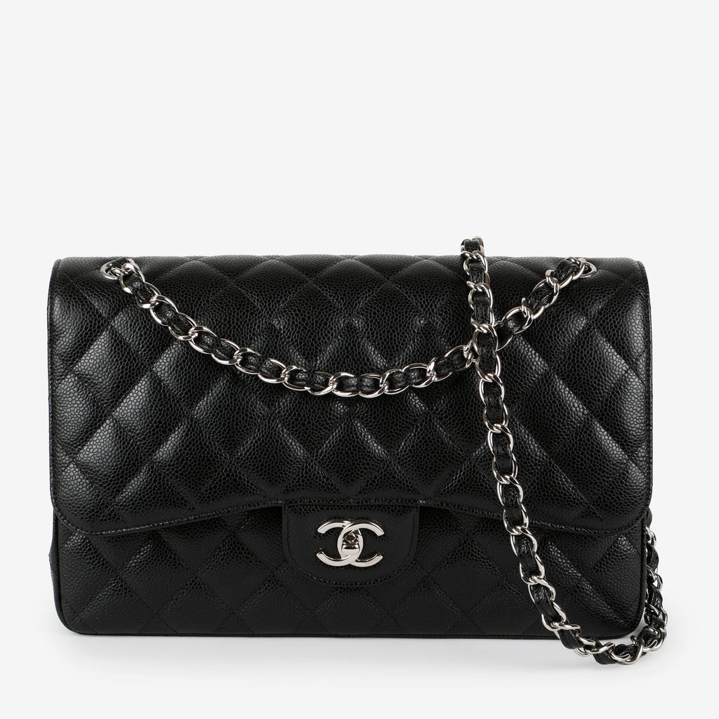 Jumbo Double Flap, Black Caviar