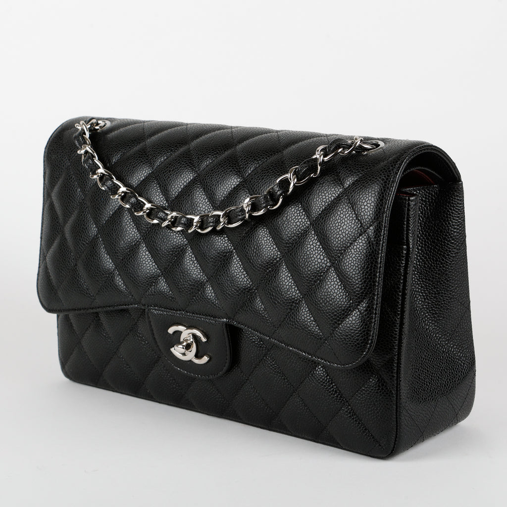 Jumbo Double Flap, Black Caviar