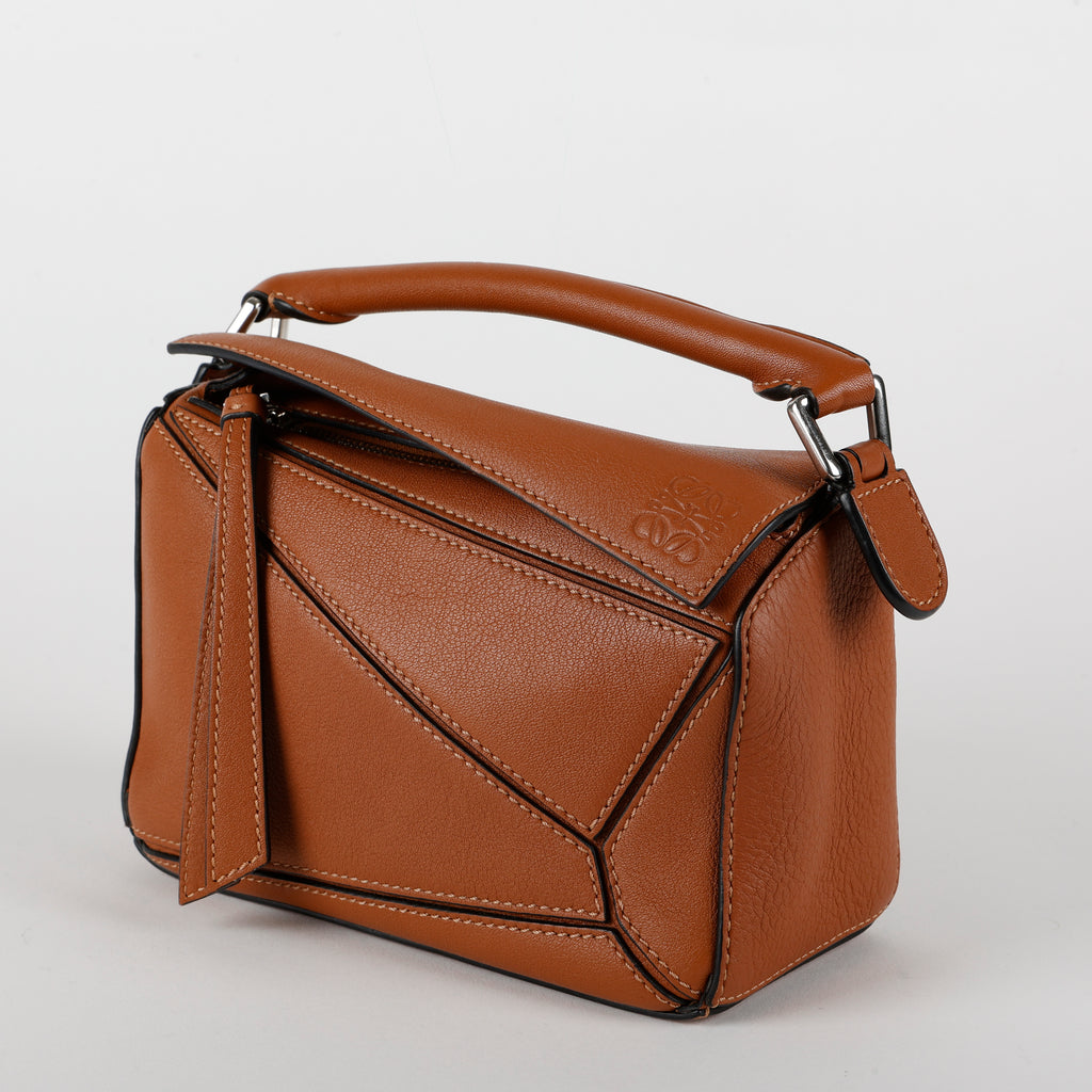 Mini Puzzle Bag, Tan Calfskin