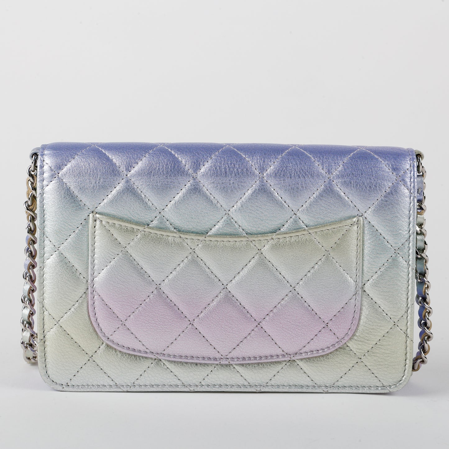 Wallet On Chain, Purple Iridescent Ombre Lambskin
