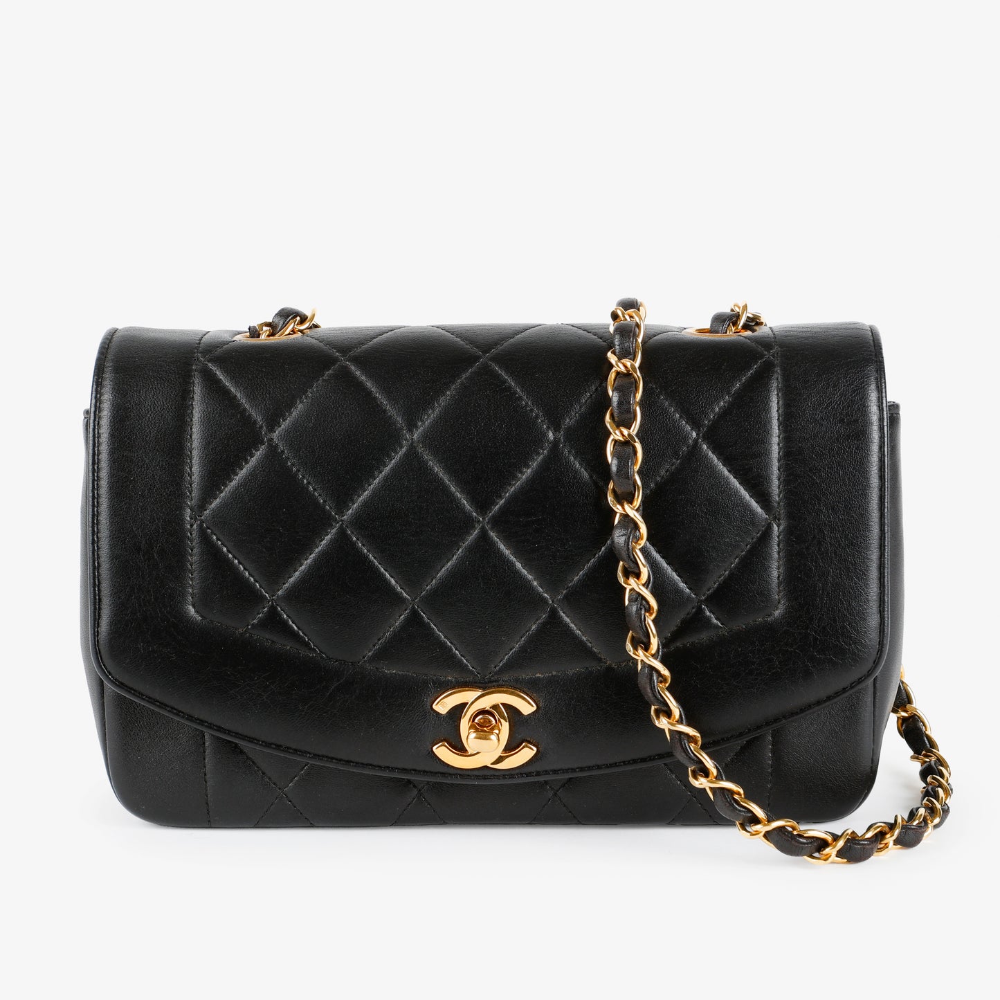 Small Diana, Black Lambskin