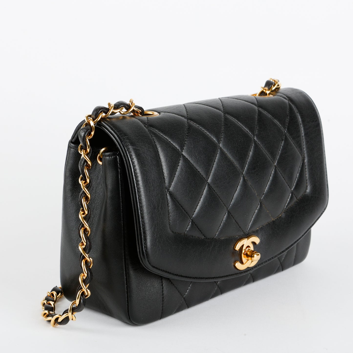 Small Diana, Black Lambskin