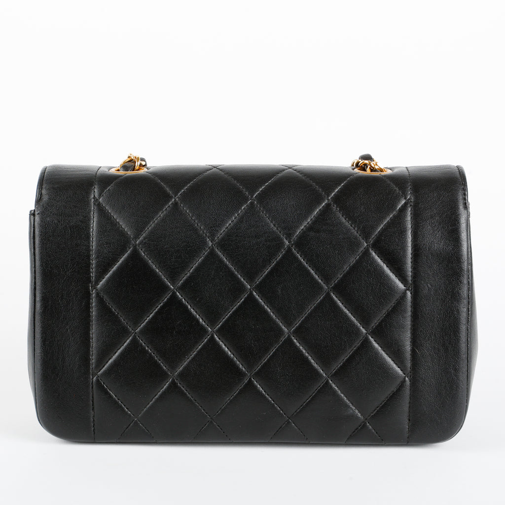 Small Diana, Black Lambskin