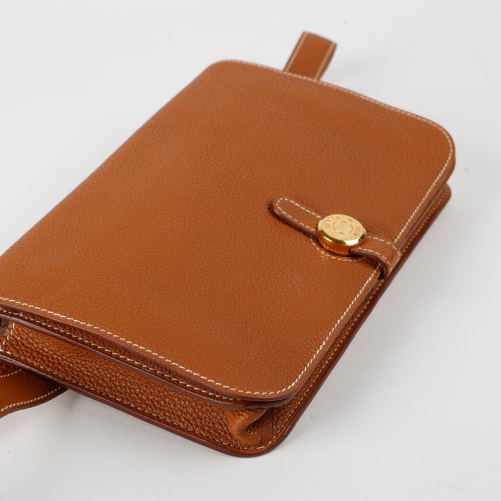 Dogon Belt Bag, Gold Clemence Gold Hardware