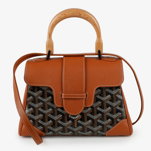 Mini Saigon Top Handle, Black Brown