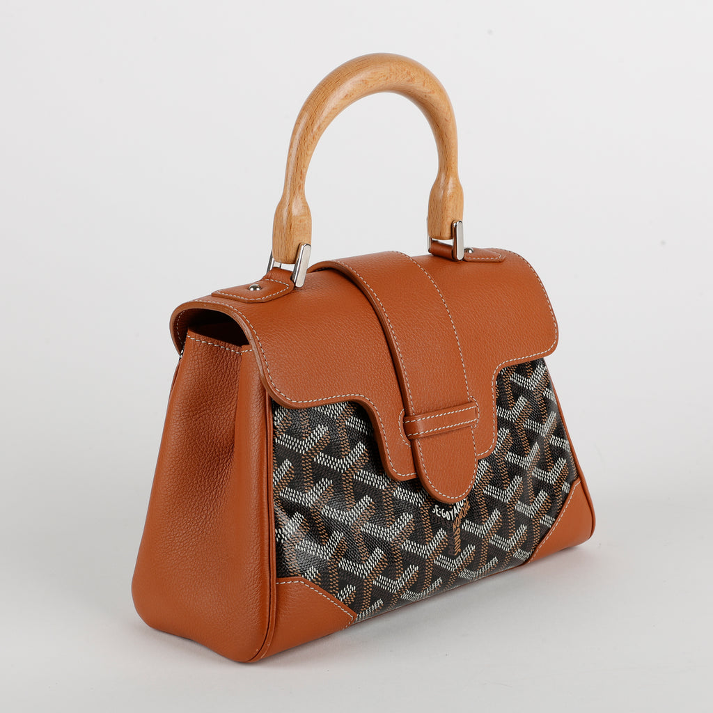 Mini Saigon Top Handle, Black Brown