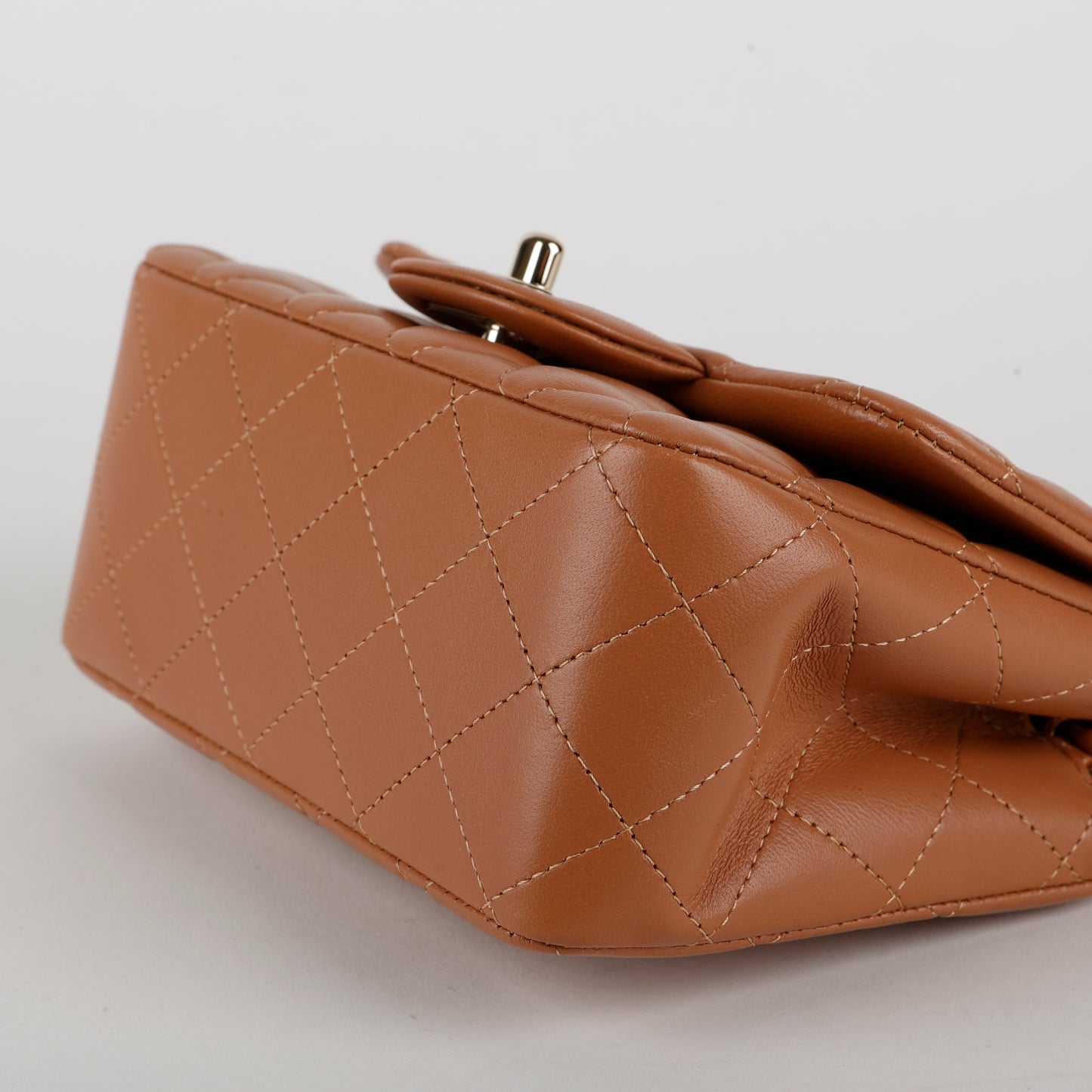 Square Mini Flap, Caramel Lambskin