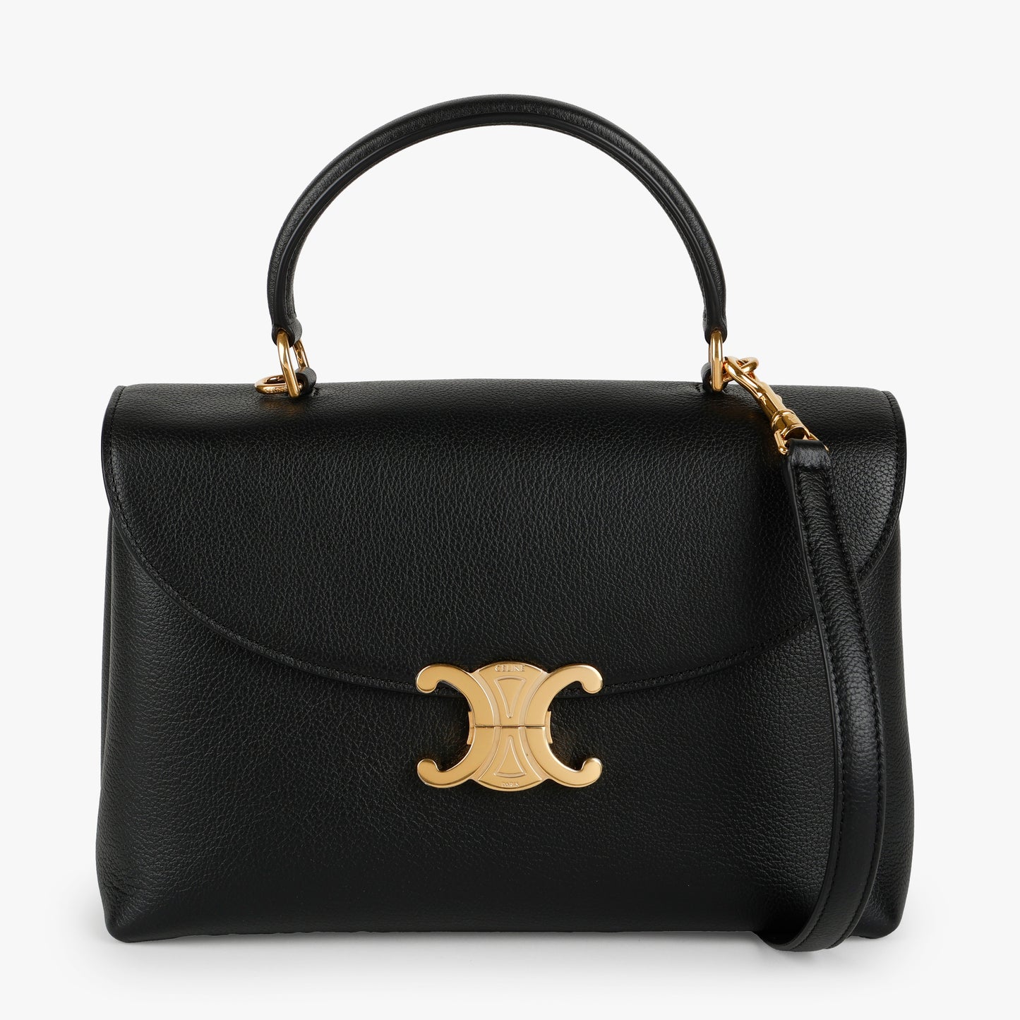 Medium Nino Bag, Black Grained Calfskin