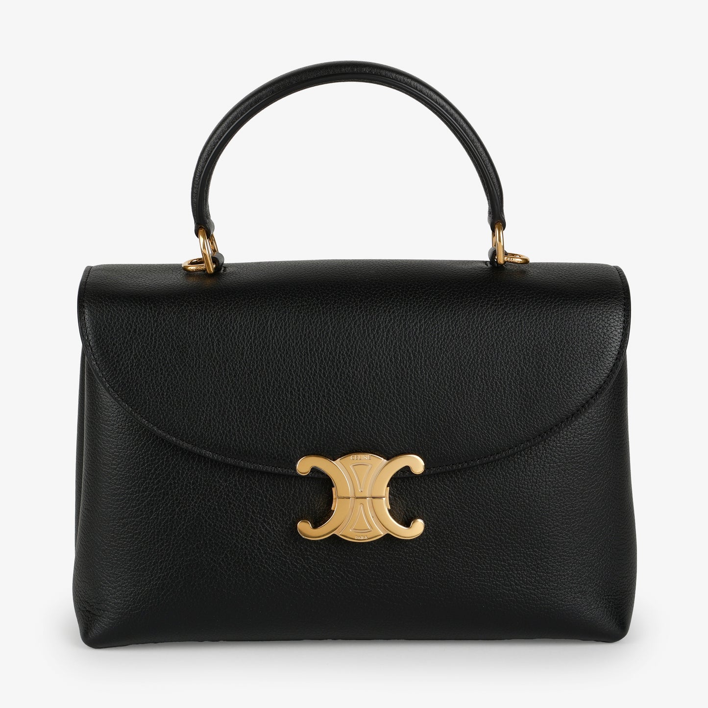 Medium Nino Bag, Black Grained Calfskin