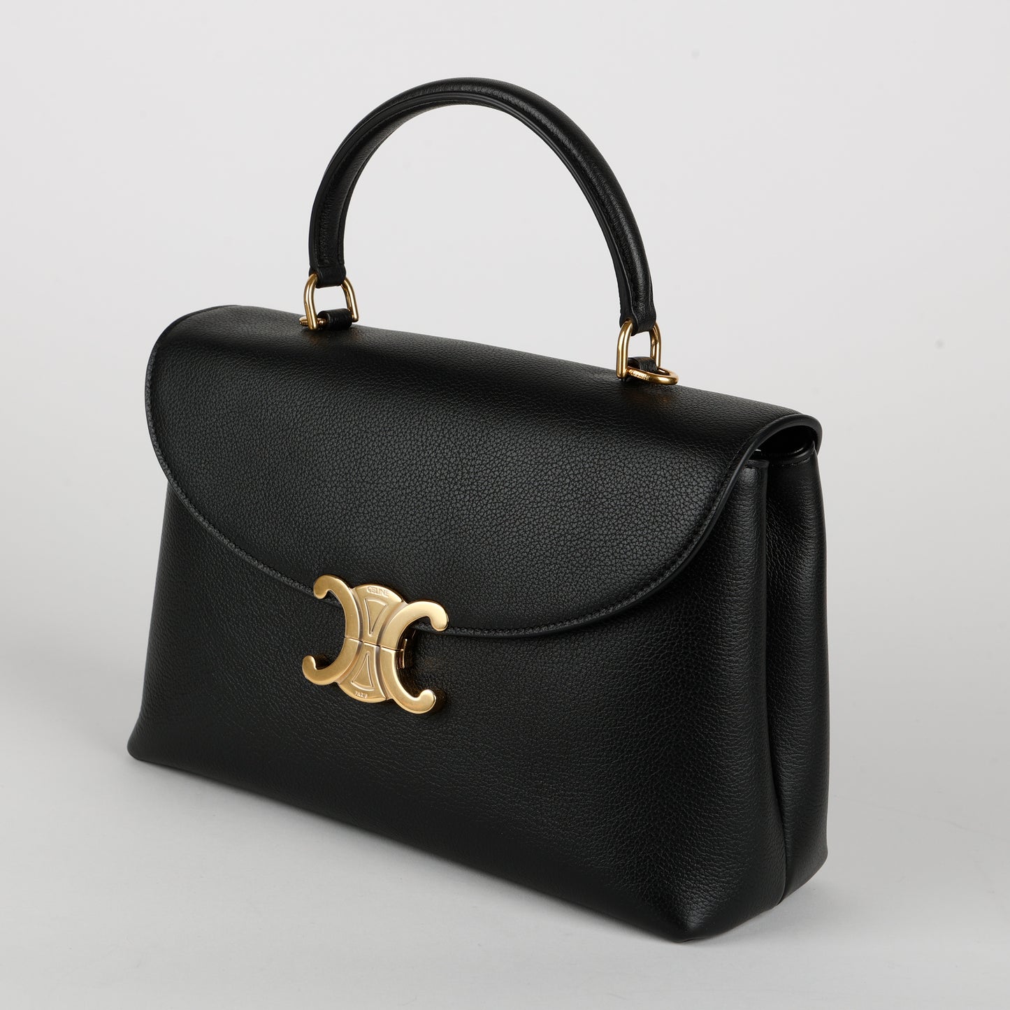 Medium Nino Bag, Black Grained Calfskin