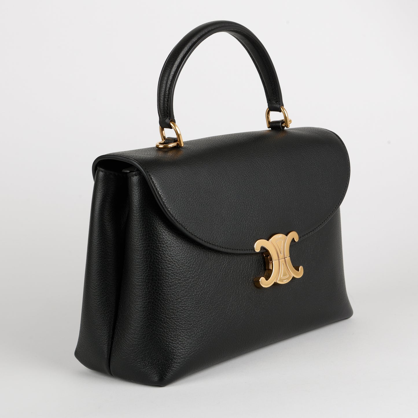 Medium Nino Bag, Black Grained Calfskin