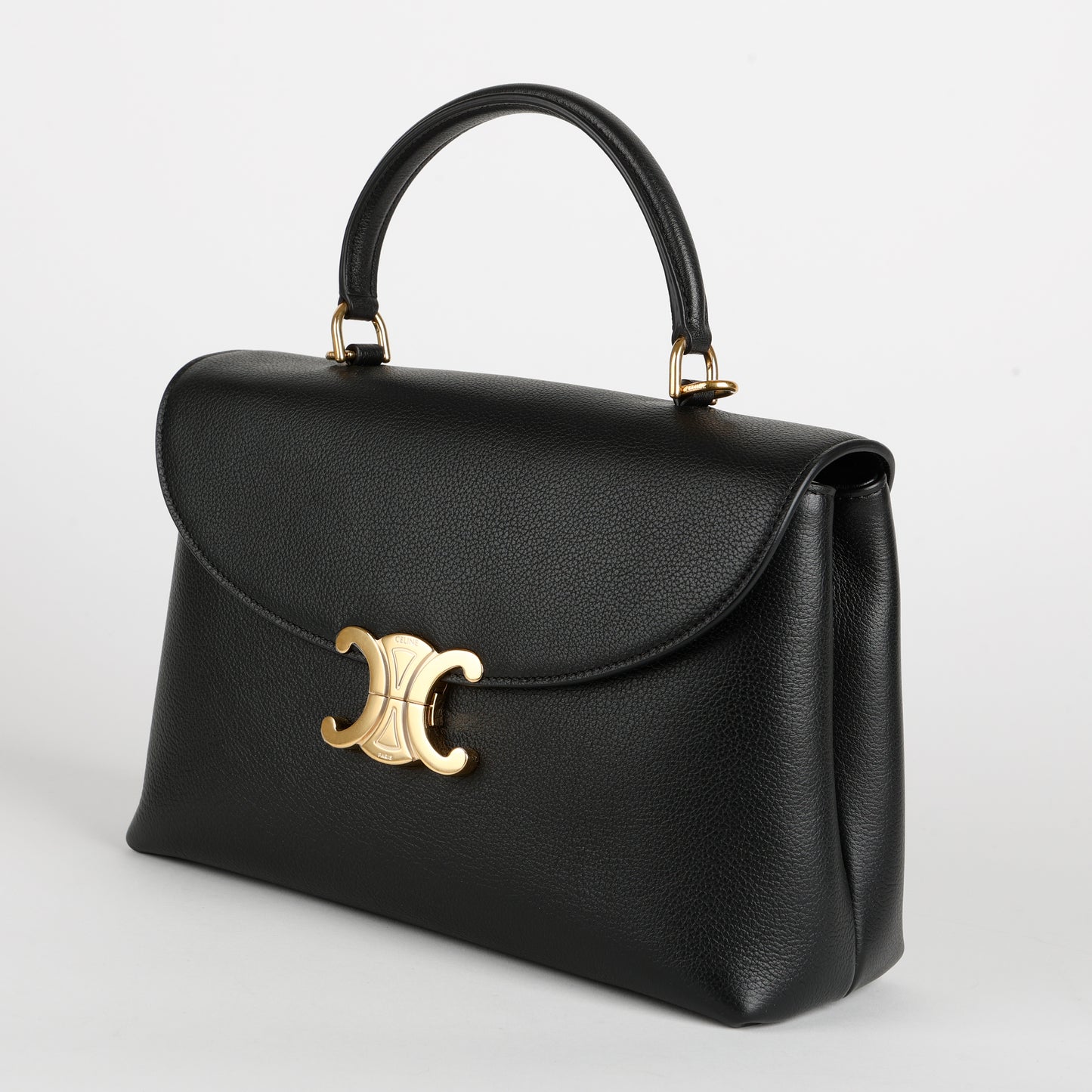 Medium Nino Bag, Black Grained Calfskin