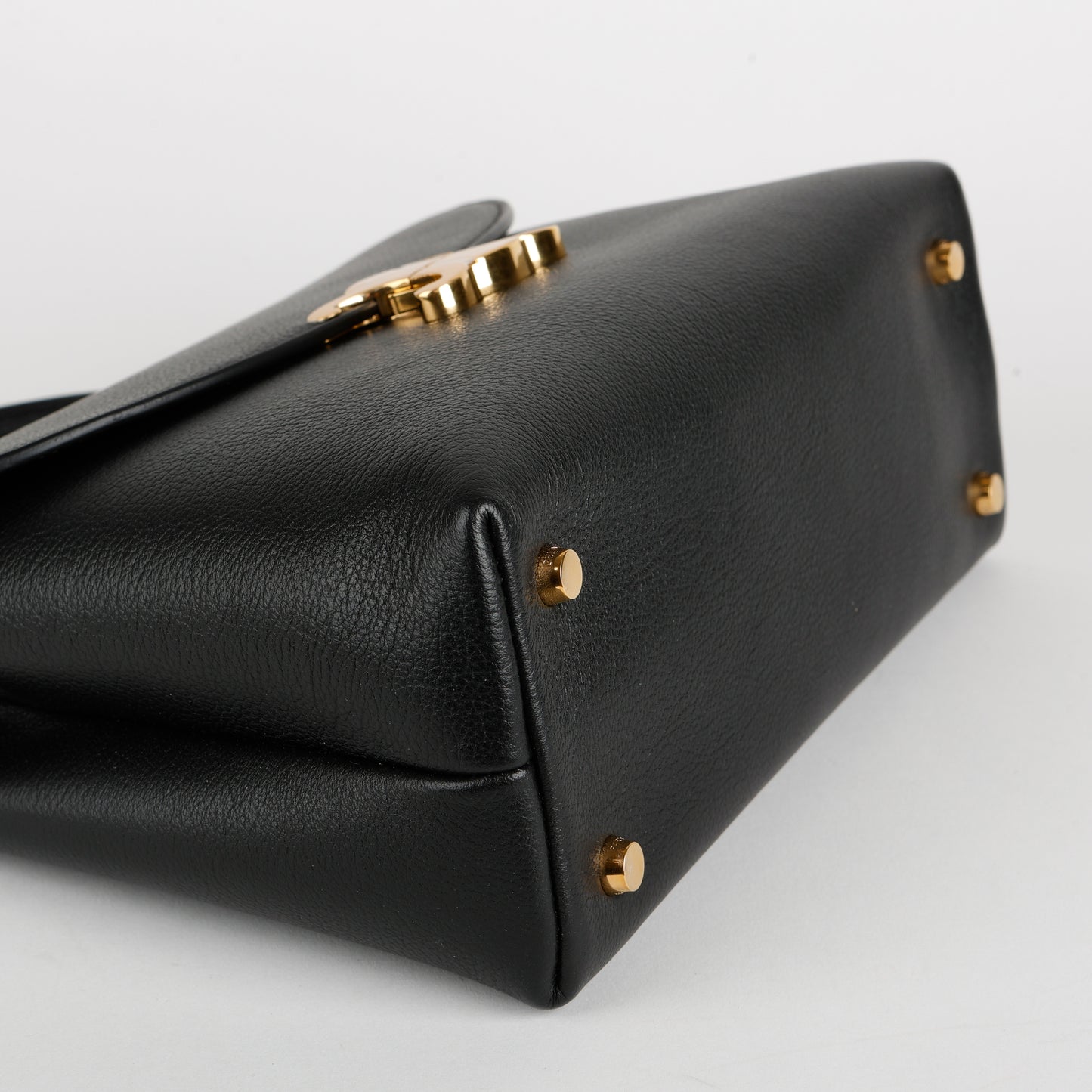 Medium Nino Bag, Black Grained Calfskin