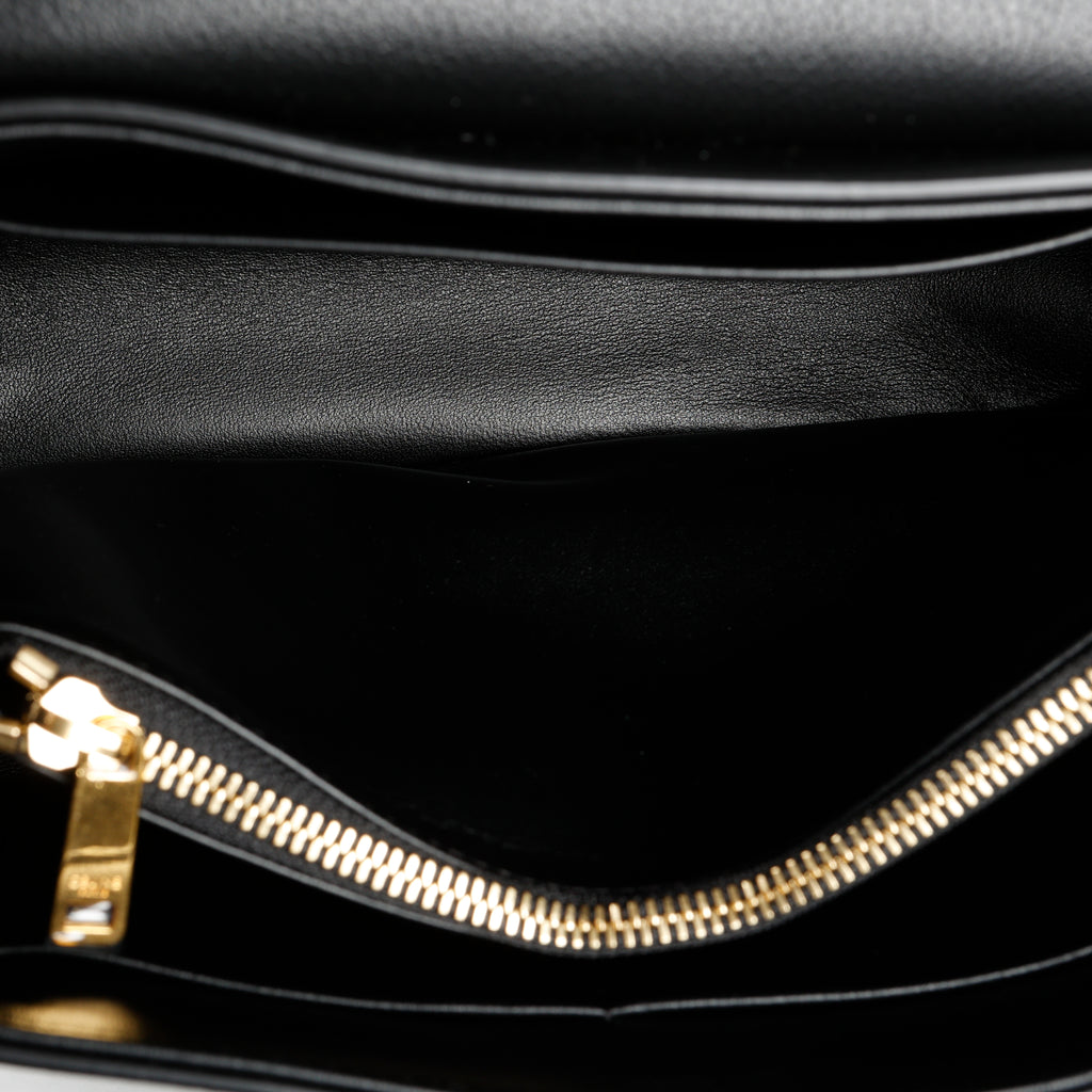 Medium Nino Bag, Black Grained Calfskin