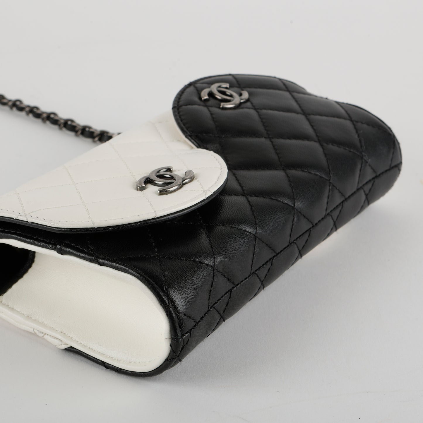 Chanel Yin Yang Mini Flap Bag, White and Black Lambskin