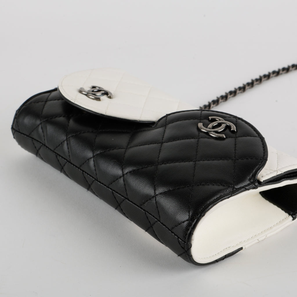 Chanel Yin Yang Mini Flap Bag, White and Black Lambskin