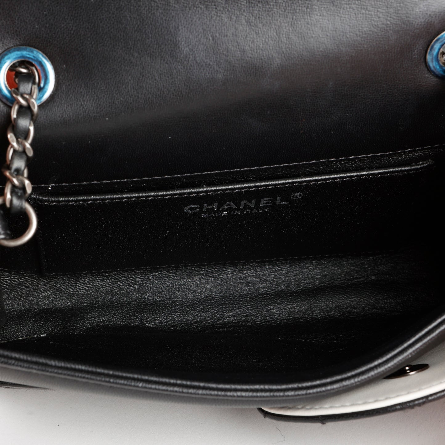 Chanel Yin Yang Mini Flap Bag, White and Black Lambskin