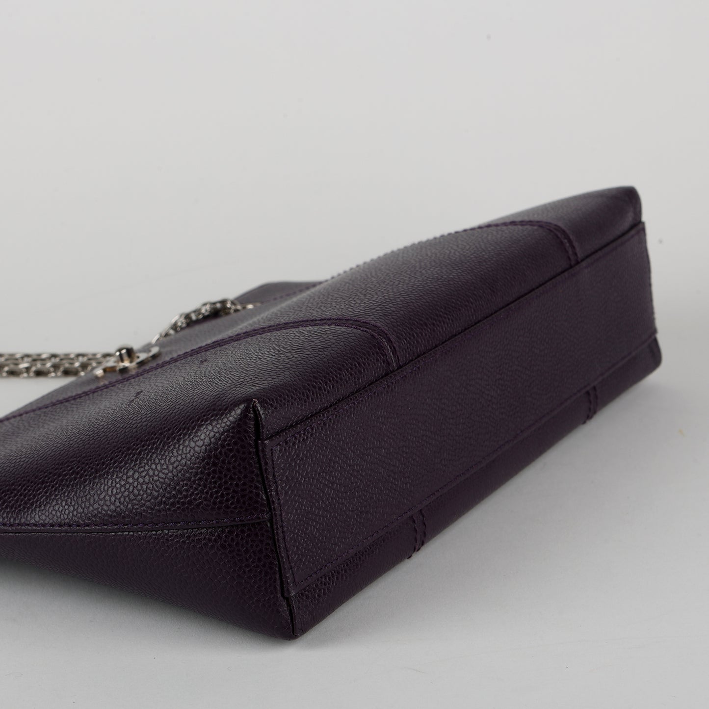 Vintage Coco Mark Tote, Purple Caviar Silver Hardware