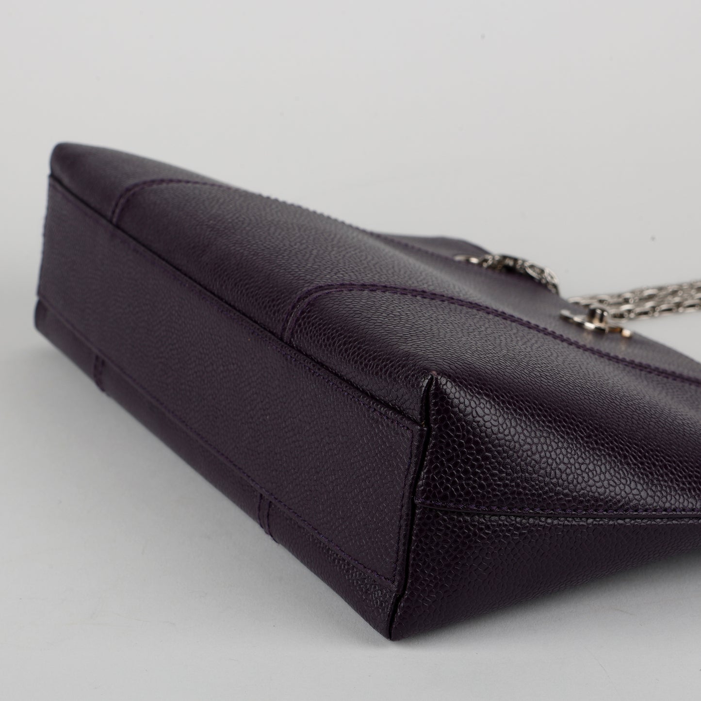 Vintage Coco Mark Tote, Purple Caviar Silver Hardware