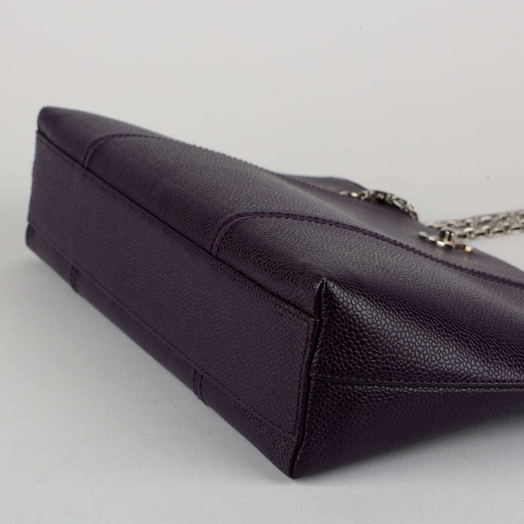 Vintage Coco Mark Tote, Purple Caviar Silver Hardware