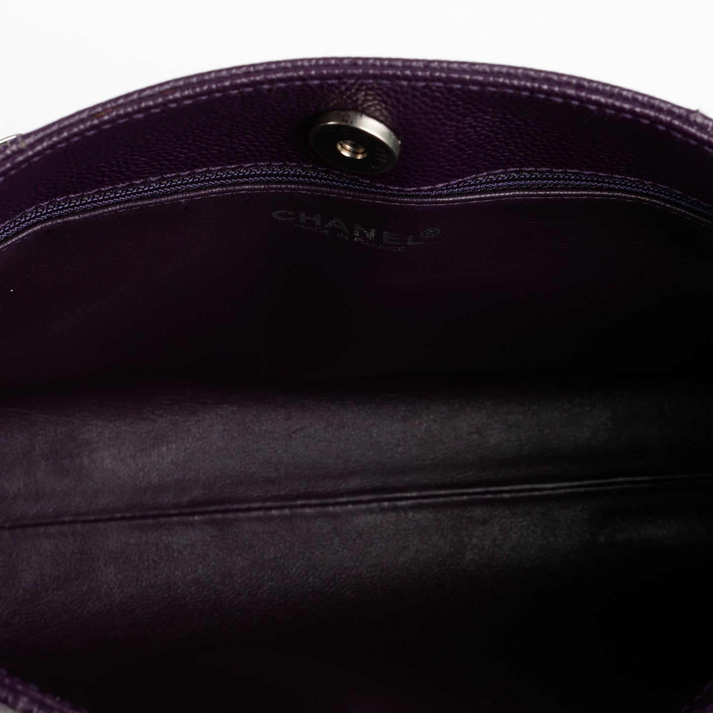 Vintage Coco Mark Tote, Purple Caviar Silver Hardware